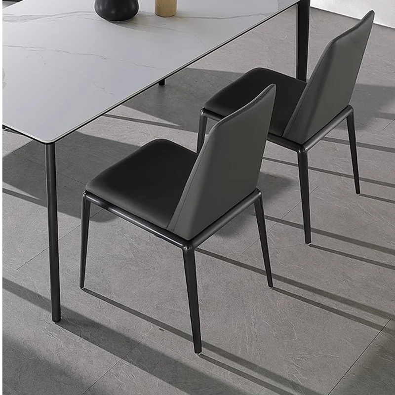 

Nordic Light Luxury Chair Single Dining Modern Home Minimalist Designer Chair Hotel Small Leather Silla Comedor Furniture