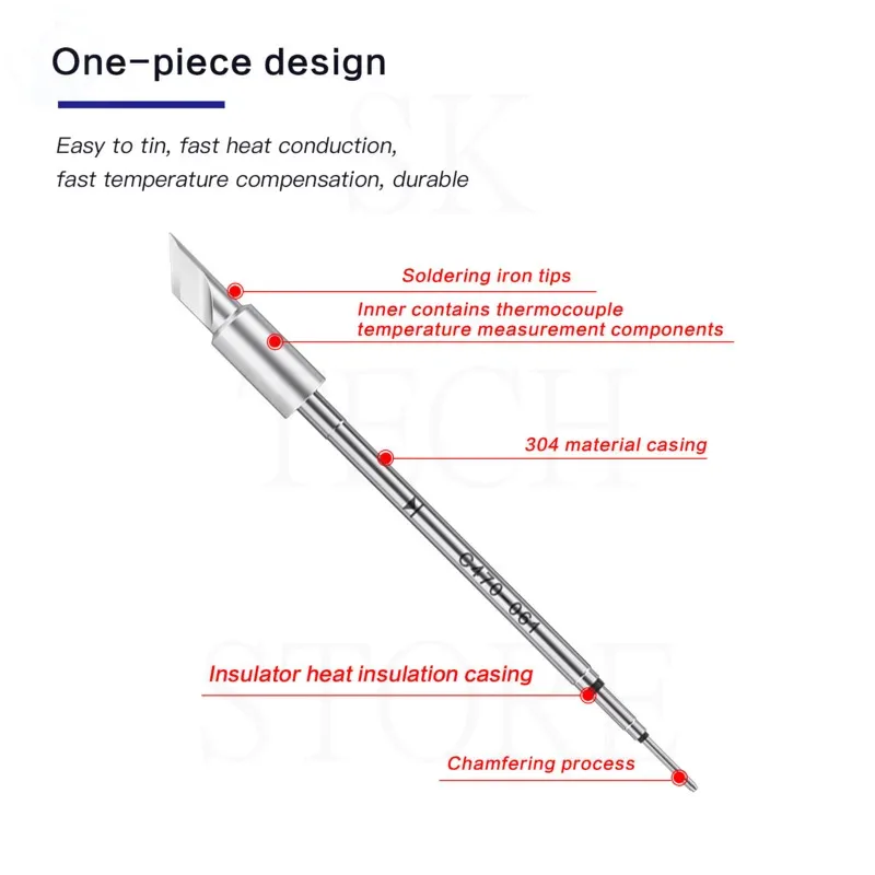 

I2c c427 6types easy to tin fast heat conduction rapid return temperature durable series soldering iron tips one piece design