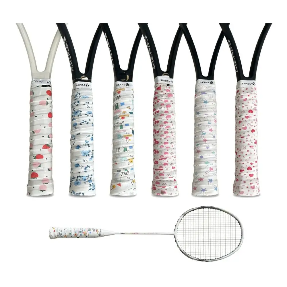 

3D Printed Surface Tennis Badminton Grip Tape Soft Touch Sweat Absorbent Badminton Racket Grips Wrap Quick-dry Anti-slip