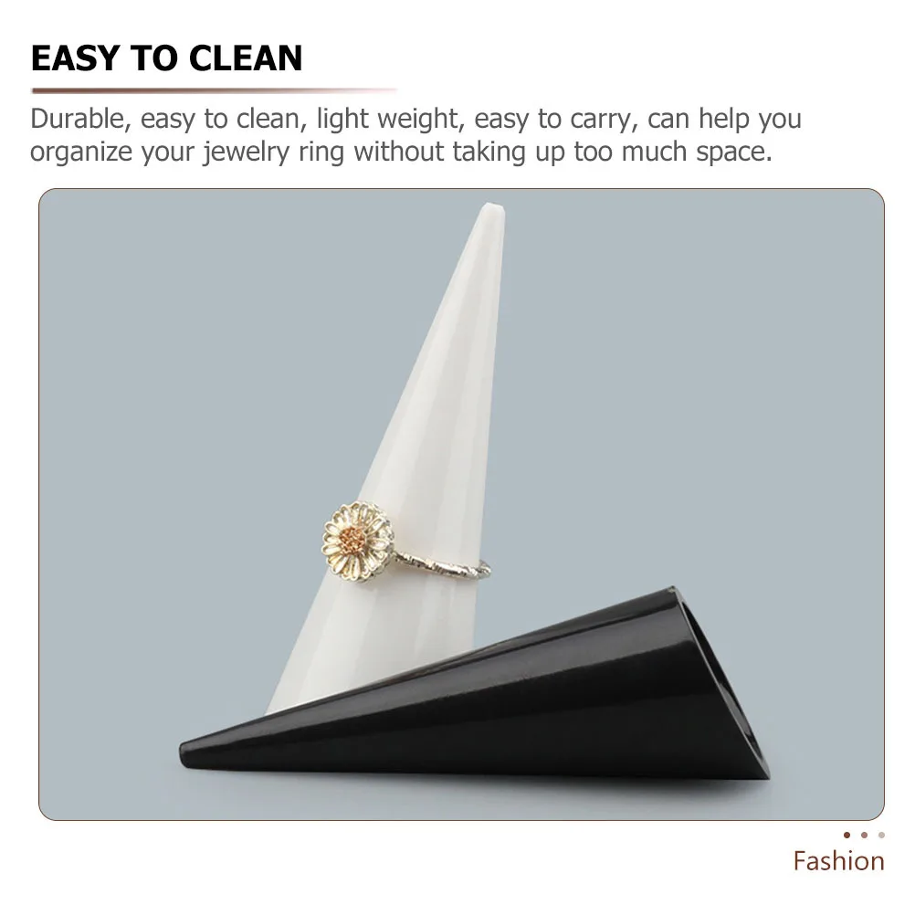 

6 шт. акриловый держатель для колец, коническая стойка, подставка для ювелирных изделий, легкий доступ, гладкая поверхность, длительное использование, разные цвета