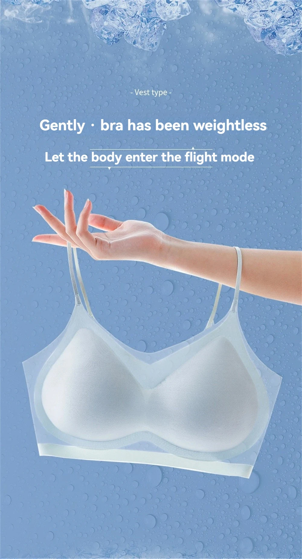 Ultradünner, atmungsaktiver BH aus Eisseide, Damen-Bustier-Unterwäsche, nahtloser Rücken, Neckholder-Weste, Wickel-BH, kleine Brust zusammen – Detail 11