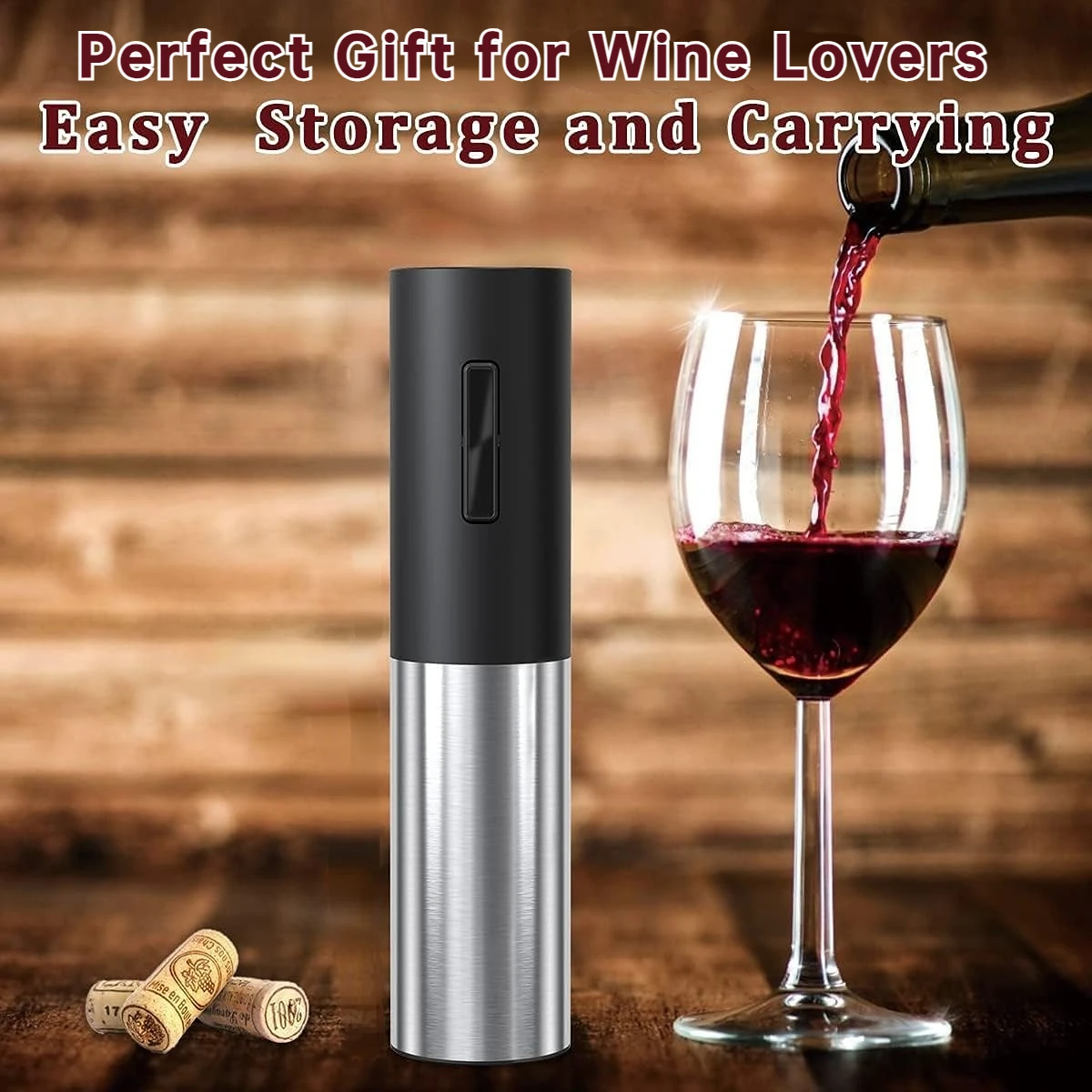 

Electric Wine Opener Gift Set Automatic Corkscrew With Foil Cutter One-click Button Red Wine Bottle Opener For Kitchen Bar Party