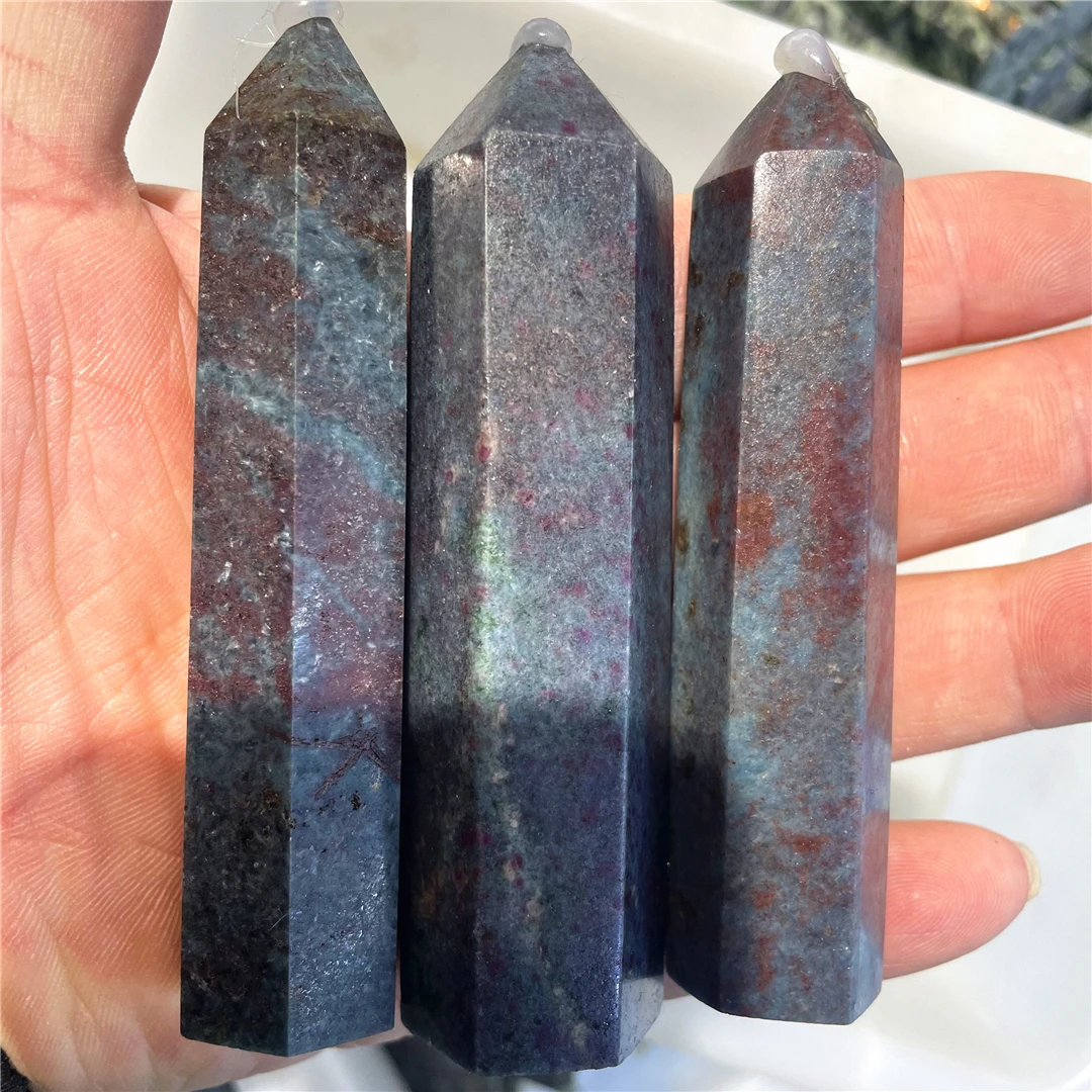 Mineral Crystals Rare New Natural Red Blue Green Quartz Ruby Kyanite Jewelry Healing Point Zoisite Towers Geological Collection