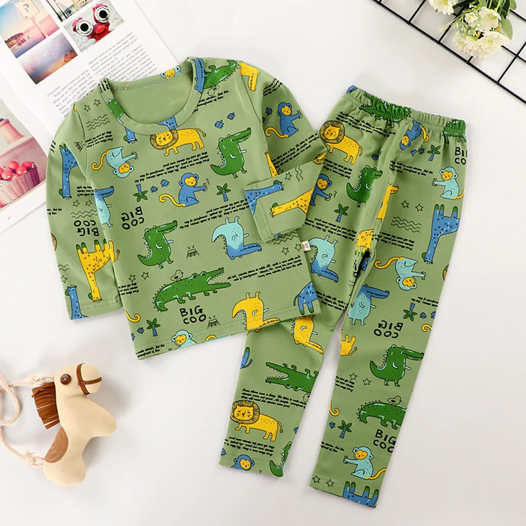 

Children's Clothing Spring and Autumn Catoon Underwear Set Baby Boys Girls Cotton Pajamas