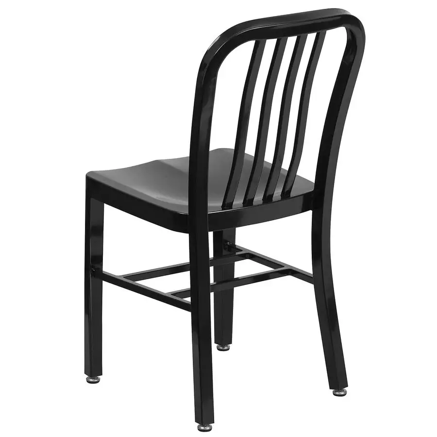 Commercial Grade Black Metal IndoorOutdoor Chair
