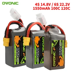 1550mAh 100C/120C 14.8V/22.2V LiPo Battery For RC Helicopter Quadcopter FPV Racing Drone Parts 4S/6S Rechargeable Battery