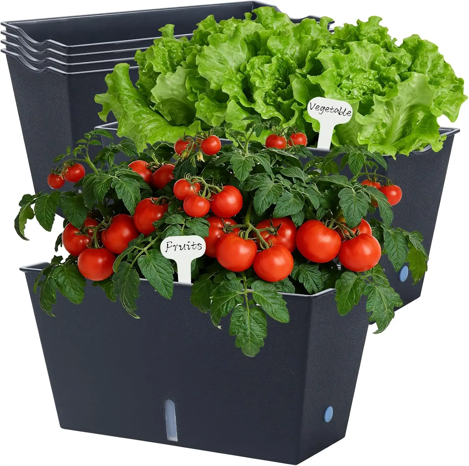 

Набор из 6 самополивающихся прямоугольных кашпо для оконных балконов, 12,1 дюйма, с дренажем, для сада, балкона, патио