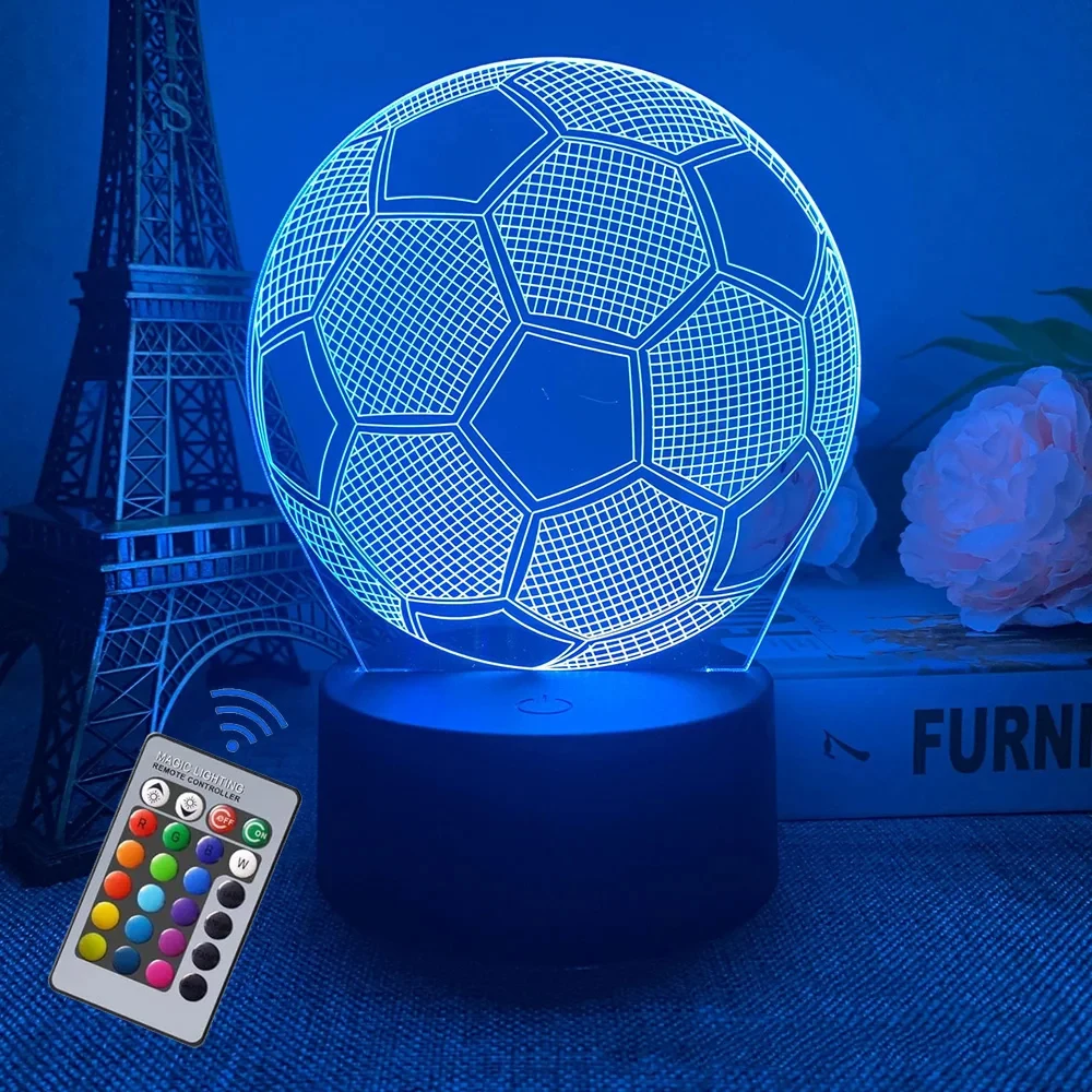 3D Led Night Light Anime Football Character Lionel Messi Home Decoration Fans Christmas Gift