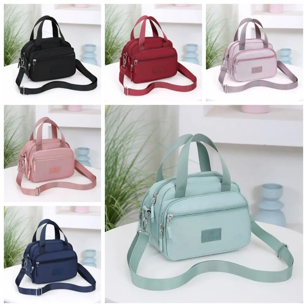 Portable Multi Pouch Zipper Crossbody Bag Nylon Korean Style Shoulder Bag Large Capacity Niche Design Small Phone Bag Girls