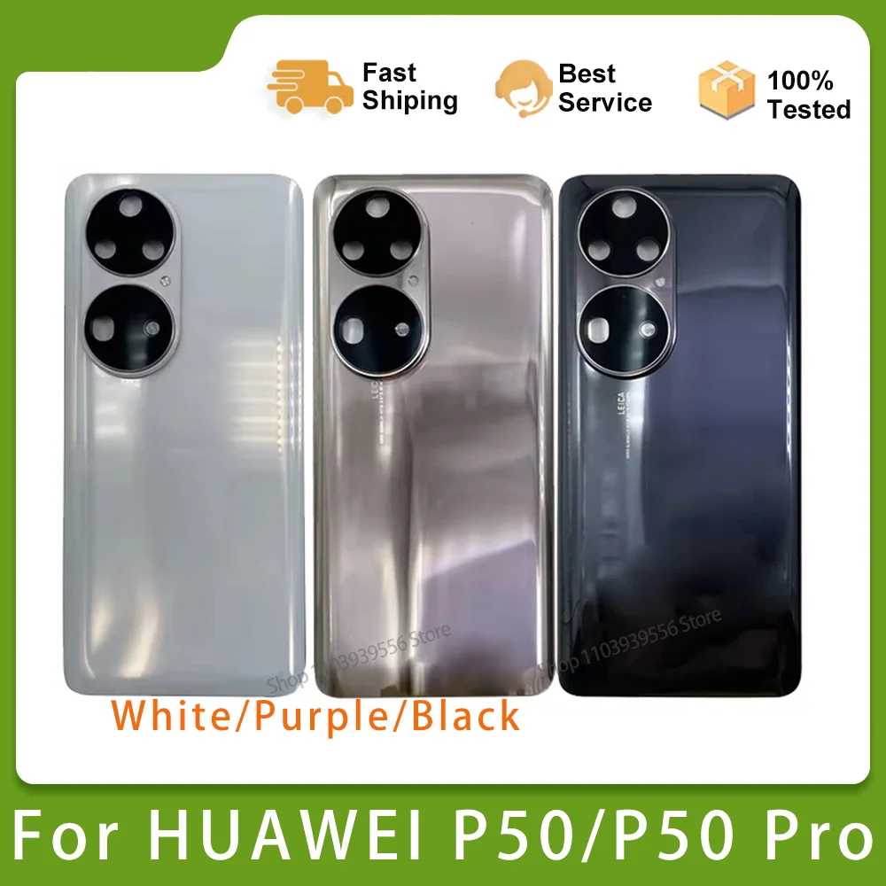 

Original NEW For Huawei P50 Pro p50pro Back Battery Cover Glass Housing Case Door Rear With Camera Lens Replacement