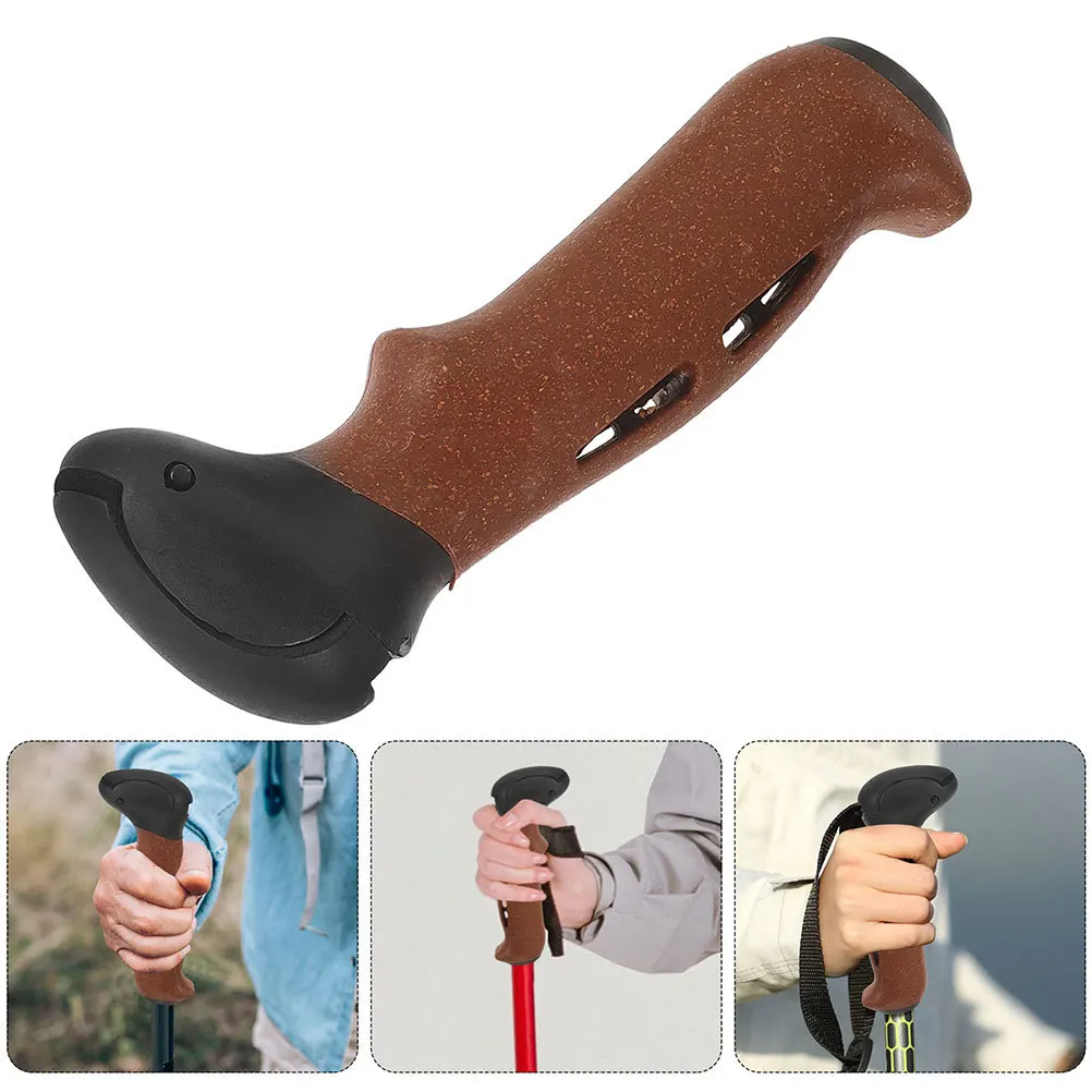 

2Pcs Anti-Skid Cork Handle Replacement for Hiking Poles Comfortable Trekking Pole Grips Shock Absorbing Cane Grip Nordic Walking