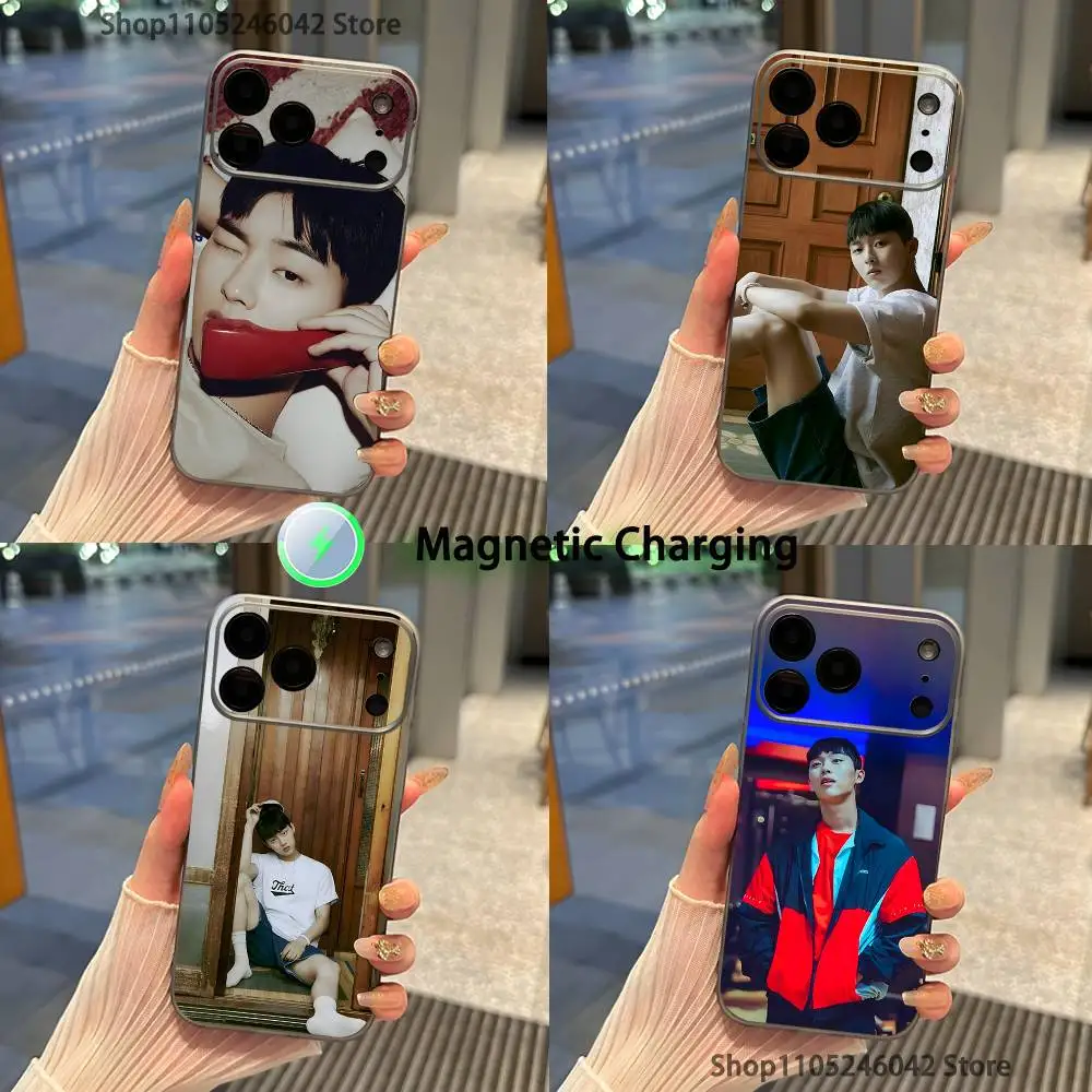 

C-Choi H-Hyun WookS For iPhone 17,16,15,14,13,12,11,Pro,Max,Plus Magnetic Wireless Charging Transparent gray Phone Case