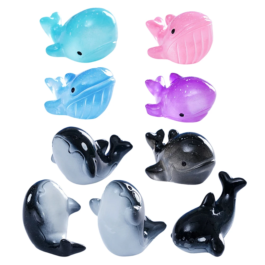 

9pcs Orca Figurines Mini Fish Dolphin Whale Resin Animals Aquarium Decor Miniature Resin Animals Garden Supplies