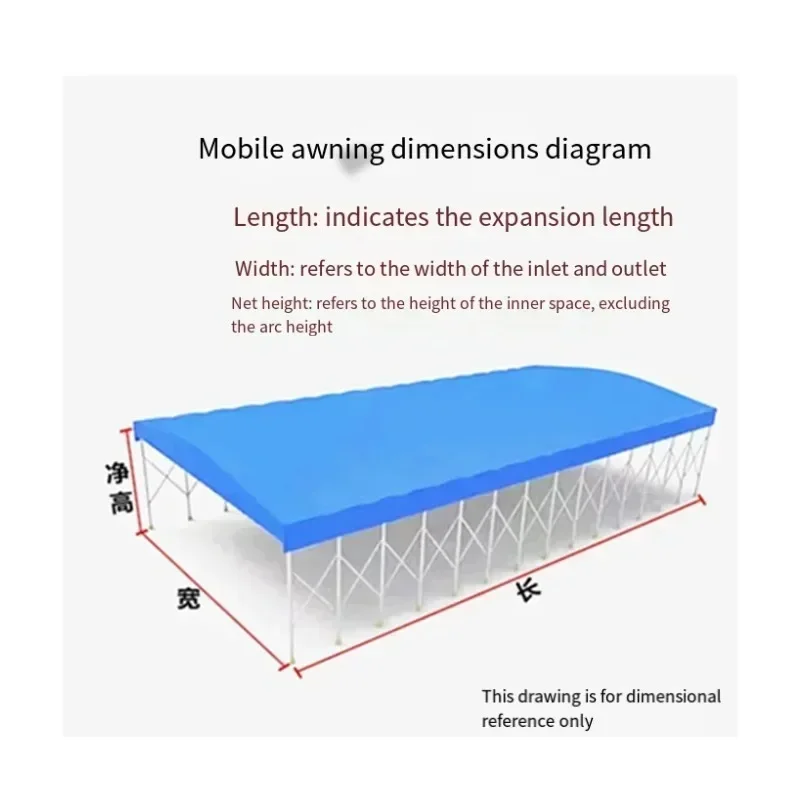 Customized Mobile Sliding Canopy Outdoor Large Scale Telescopic Sunshade Factory Warehouse Rainproof Tarpaulin Parking Activity