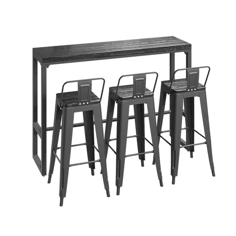 Black solid wood bar, KTV, wrought iron bar, tables and chairs, coffee shop, milk tea shop, hotel against the wall for leisure