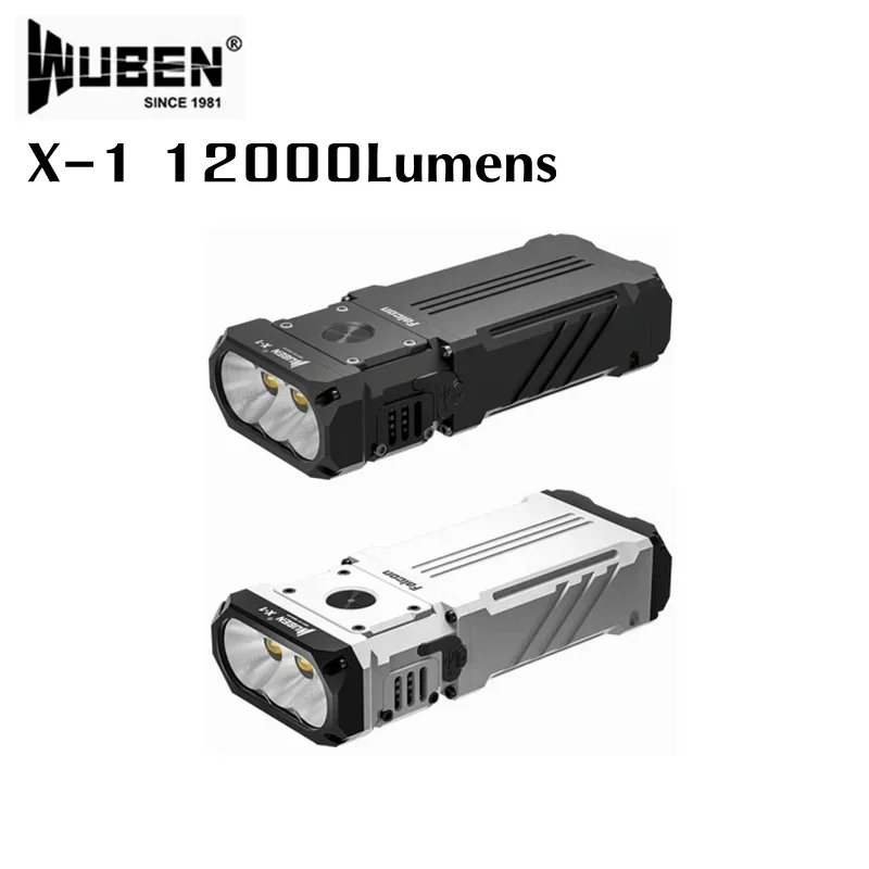 WUBEN X1 Rechargeable EDC Flashlight 12000Lumens Protable Ultra-Bright Waterproof Powerful Torch For Outdoors Camping Bike Light