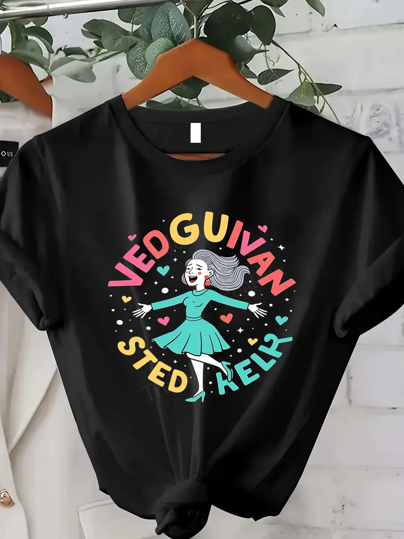 Women T-shirt Veguivan Sted Help? Funny Retro Lady T-Shirt for Women, Casual Summer Style