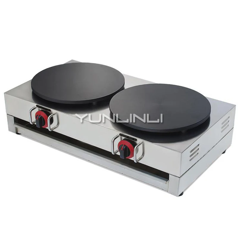 

Commercial Double Crepe Maker Gas Burner Pancake Making Machine Gas Crepe Making Machine Pancake Maker