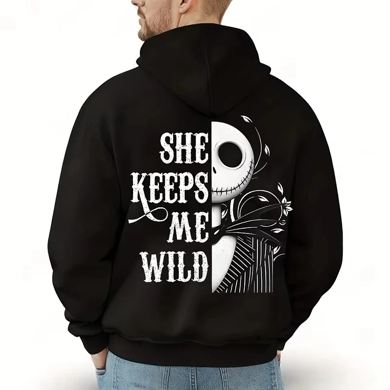 MINISO Nuovo Halloween Nightmare Before Christmas Felpa con cappuccio da super coppia alla moda Felpa casual ad asciugatura rapida