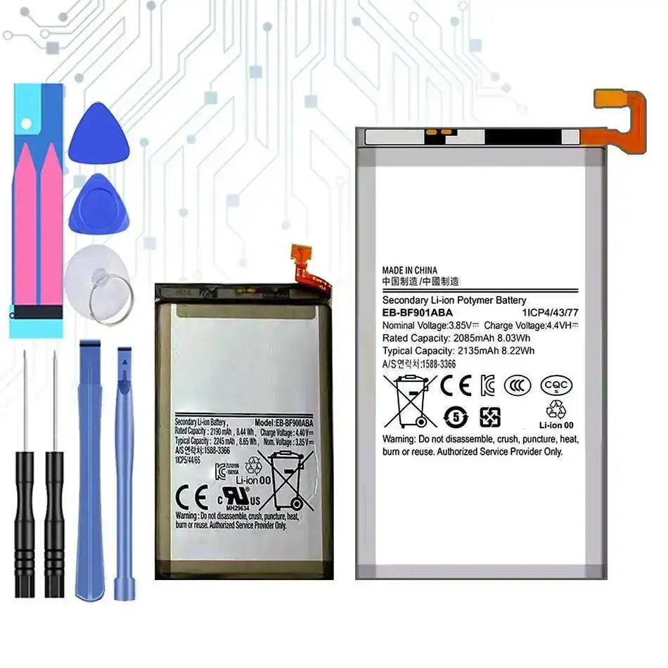 

2130Mah 2245Mah For Samsung Galaxy Z Fold 1 5G F9000 F901 W2020 Mobile Phone Battery Safe EB-BF900ABA+EB-BF901ABA