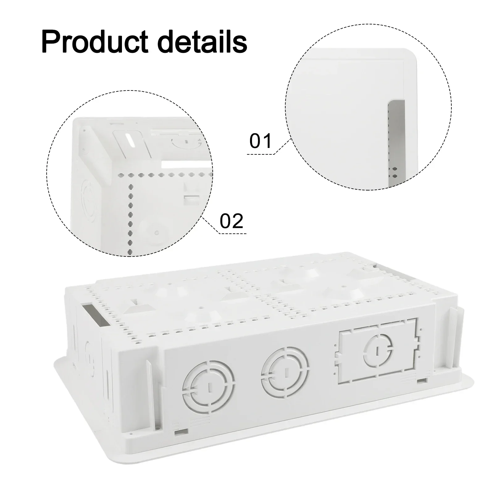 

39*26.5*9.5cm Cable Management Kit Versatile Media Box Fit Cable Management Standard Stud Compatibility WiFi Friendly Materials