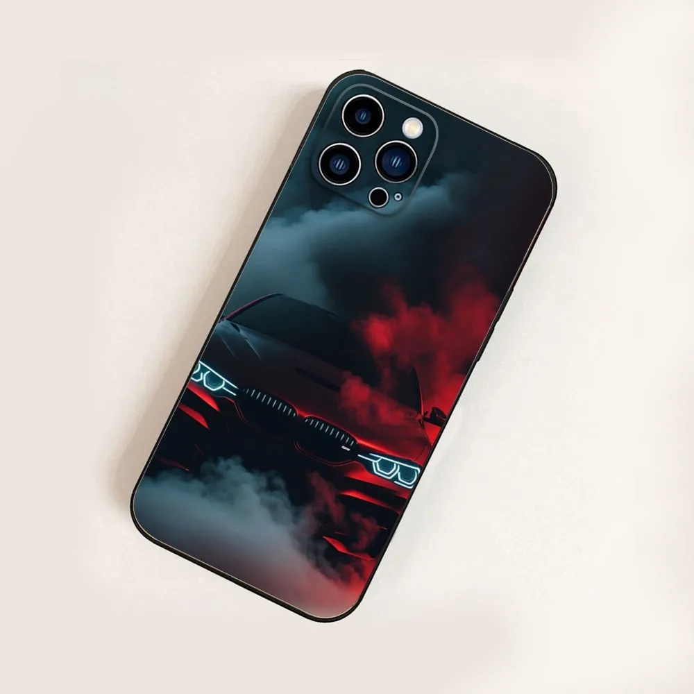 Bule Red Car B-BMW-S m5 Phone Case For iPhone16,15,14,13,12 Mini 11 Pro XR,X,XS,MAX 7,8 Plus Silicone Cover Soft Black