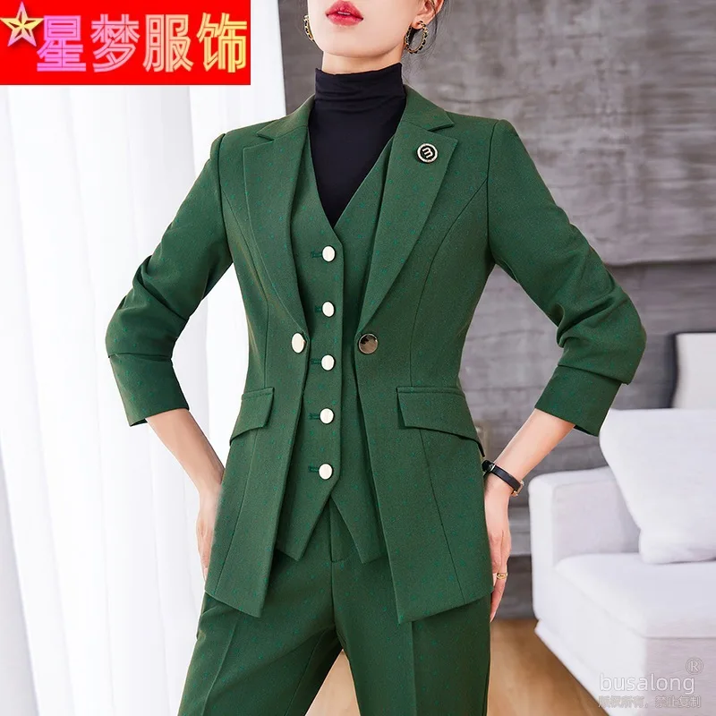 

Business Wear Suit Women's Long Sleeve Spring Slim-Fitting Commuter Suit Suit Elegant High Sense Two-Piece Suit