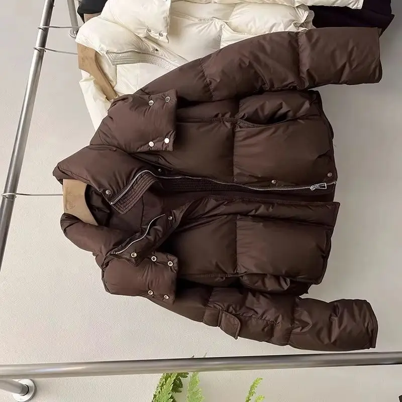 

Новая зимняя женская пуховая хлопковая куртка, свободное женское пальто с капюшоном, короткая повседневная универсальная утепленная женская верхняя одежда с хлопковой подкладкой