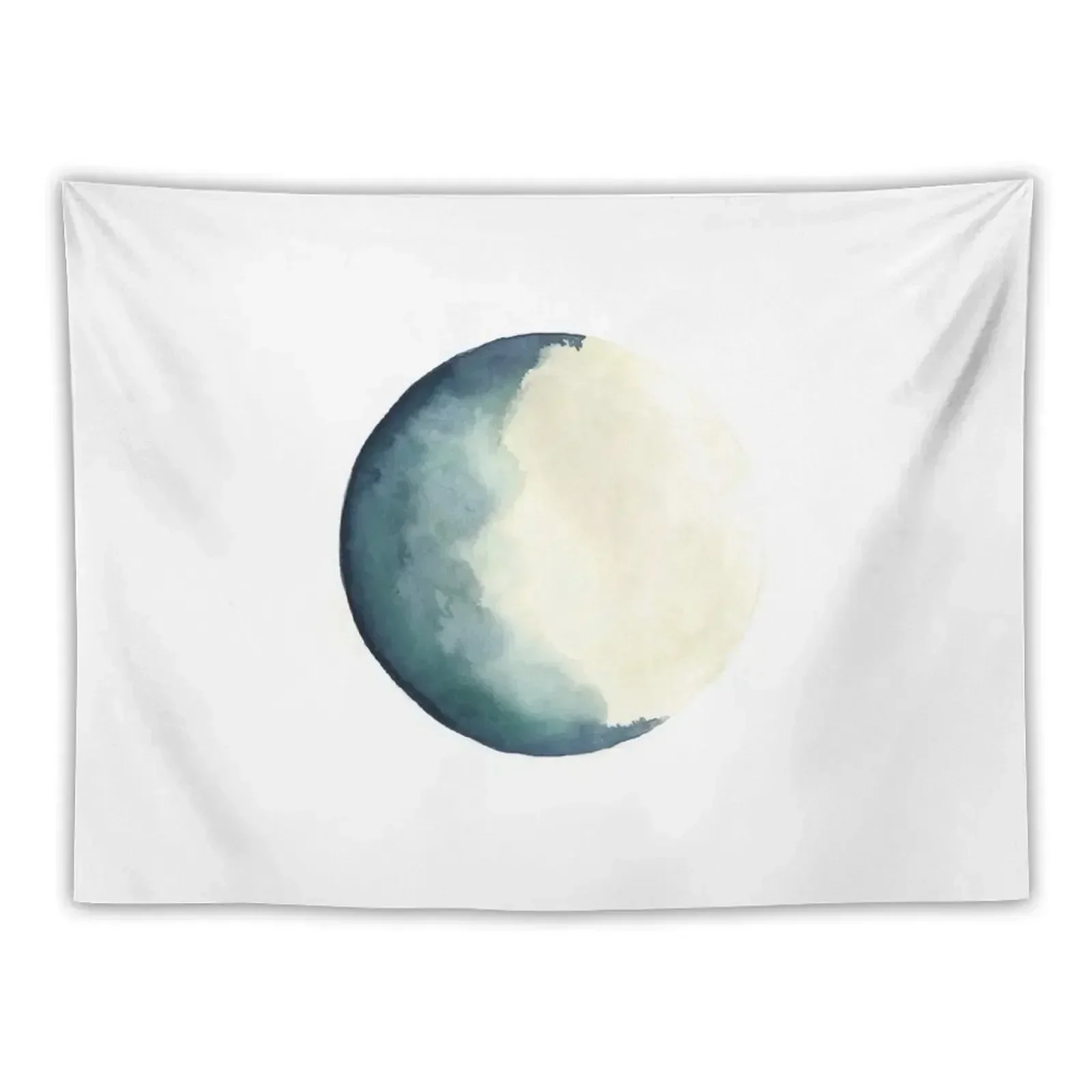 

Luna Watercolour Painting Abstract Turquoise Solar System Illustration Tapestry House Decor Wall Hanging Wall Tapestry