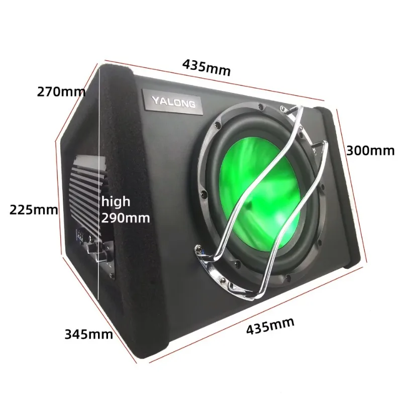 Fotografia 3: KYYSLB alto-falante de caixa de atualização e modificação de áudio de carro de 10 polegadas, subwoofer trapezoidal de carro de alta potência ativo