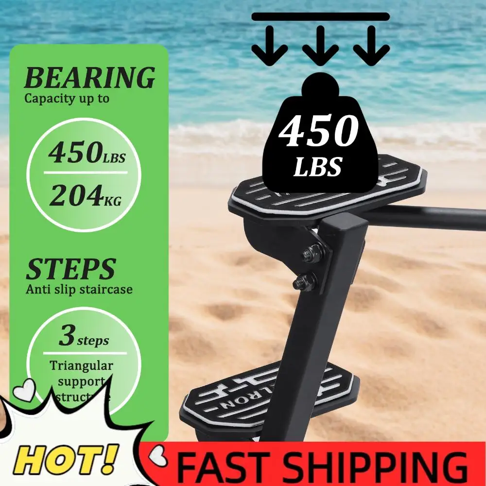 

Трехступенчатая лестница для яхт с поручнями, сверхпрочная, для прицепов, грузоподъемность 450 фунтов, для лодок, причалов и спуска на воду