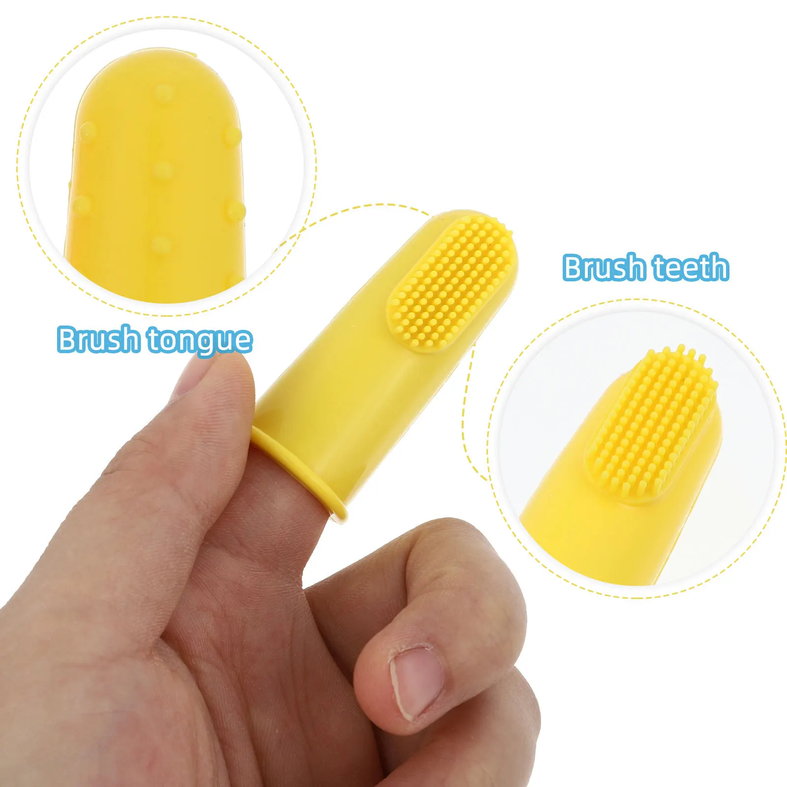 

4pcs Finger Toothbrush Silicone Baby Finger Brush Teeth Cleaning Gum Massager For Toddler Kids Infant Travel Size Reusable Soft