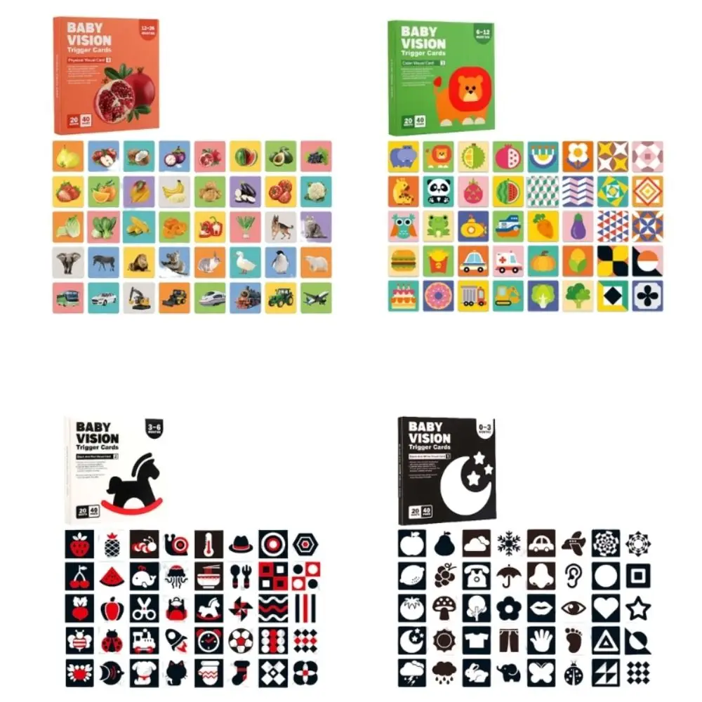 Cartão de estimulação visual infantil de alto contraste, aprendizagem de cor cognição, visão de bebê, tigger, treinamento de pensamento lógico