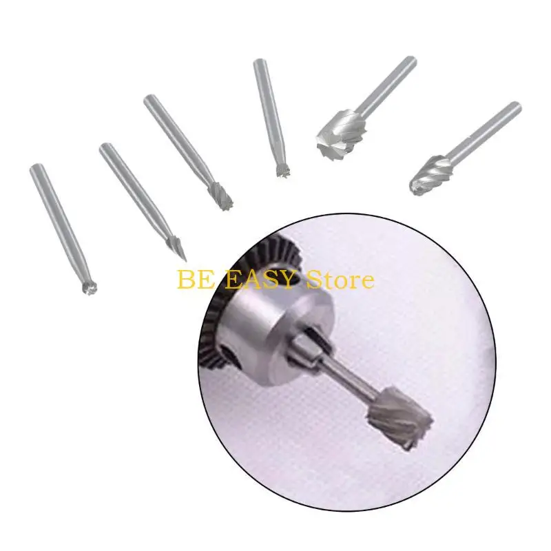 E28F 6pcs HSS Routing Router Grinding Bits Bit untuk Alat Rotary Untuk Mini Baru