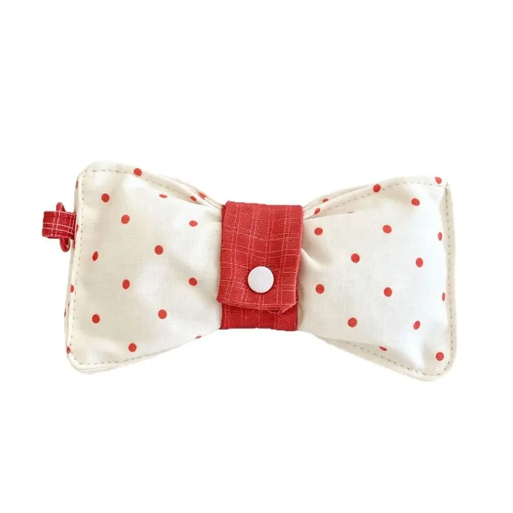 High Quality Bowknot Shape Eyeglasses Pouch Anti-Pressure Snap Button Glasses Bag Portable Hanging Sunglasses Storage Bag
