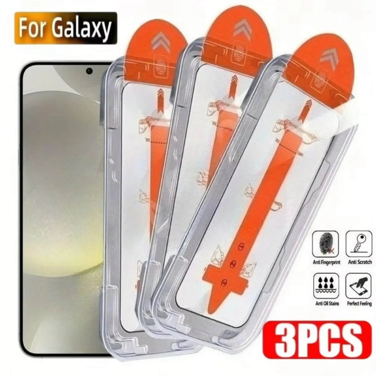 

3Pcs Full Cover Tempered Glass for Samsung Galaxy S25 S23 S24 S21 Ultra S22 S23 Plus S24 FE Dust-Free Install Screen Protector