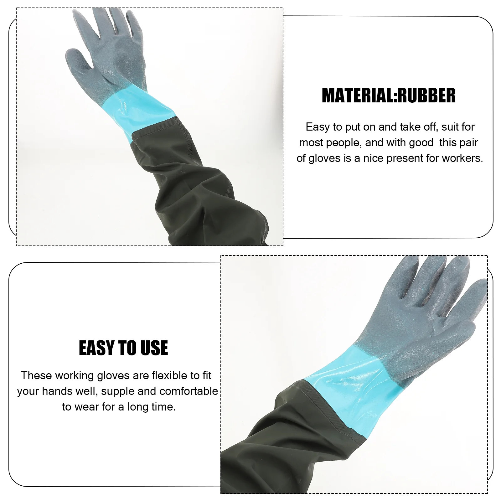 

1 Pair Anti-Puncture Waterproof Work Gloves Heavy Duty Non-Slip For Warehouse Outdoor Cleaning Industrial Use Protective Gloves