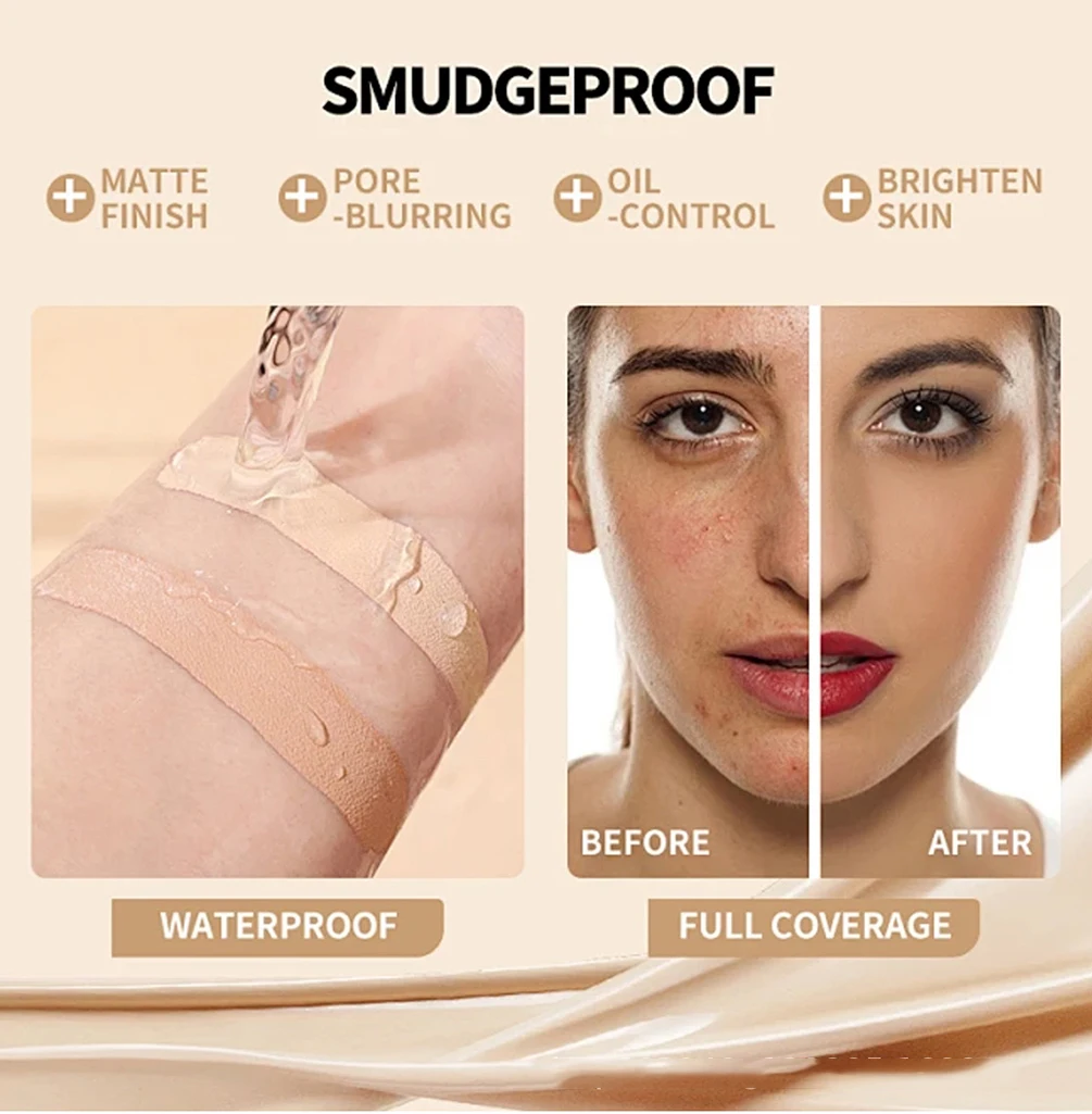 كريم أساس كونسيلر كونتور للوجه، مكياج نباتي، شعار مخصص ذو علامة خاصة متاح للطلبات بالجملة بالجملة #5