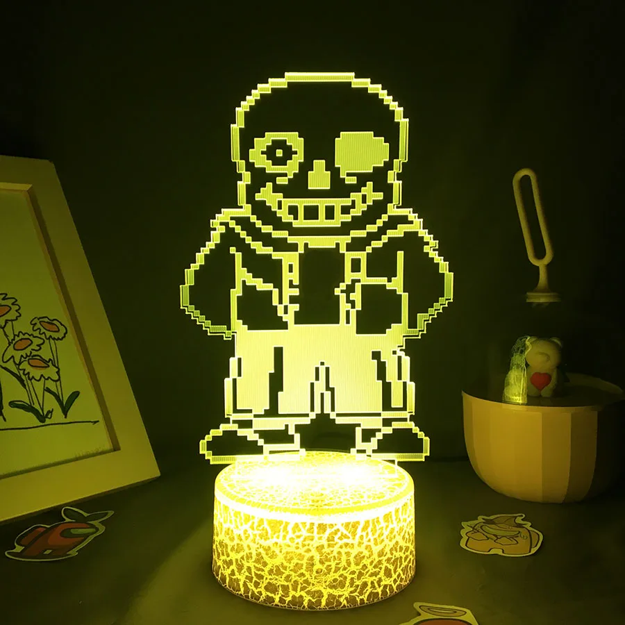 Undertale Sans Love lámpara de juego 3D Led RGB luces nocturnas, regalos de cumpleaños para amigos, sala de juegos, mesa, decoración colorida,