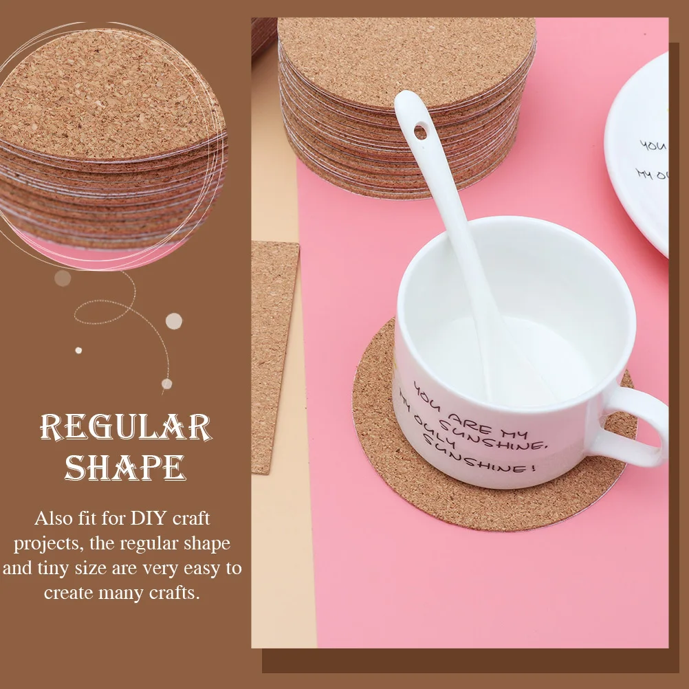 

24Pcs Self-Adhesive Cork Mats Round Square DIY Coaster Pads Insulation Cup Pads Noise Reduction Desktop Protection