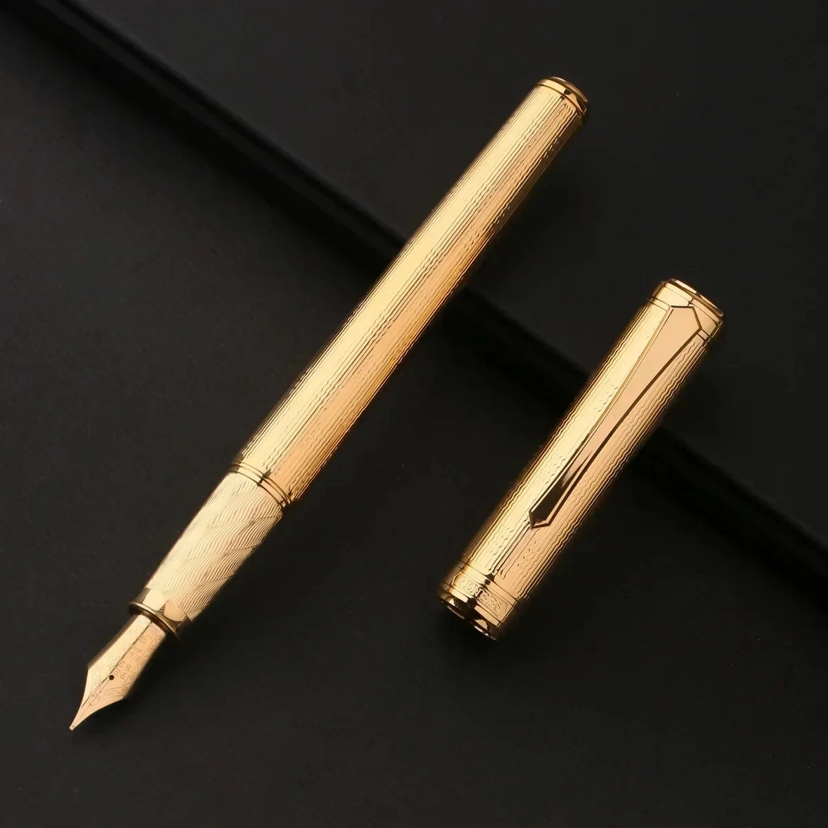 

PENBBS 499 Fountain Pen All-copper sandblast coating Fine 0.5mm Ink Pen For writing Bussiness Gift School Stationery Supplies