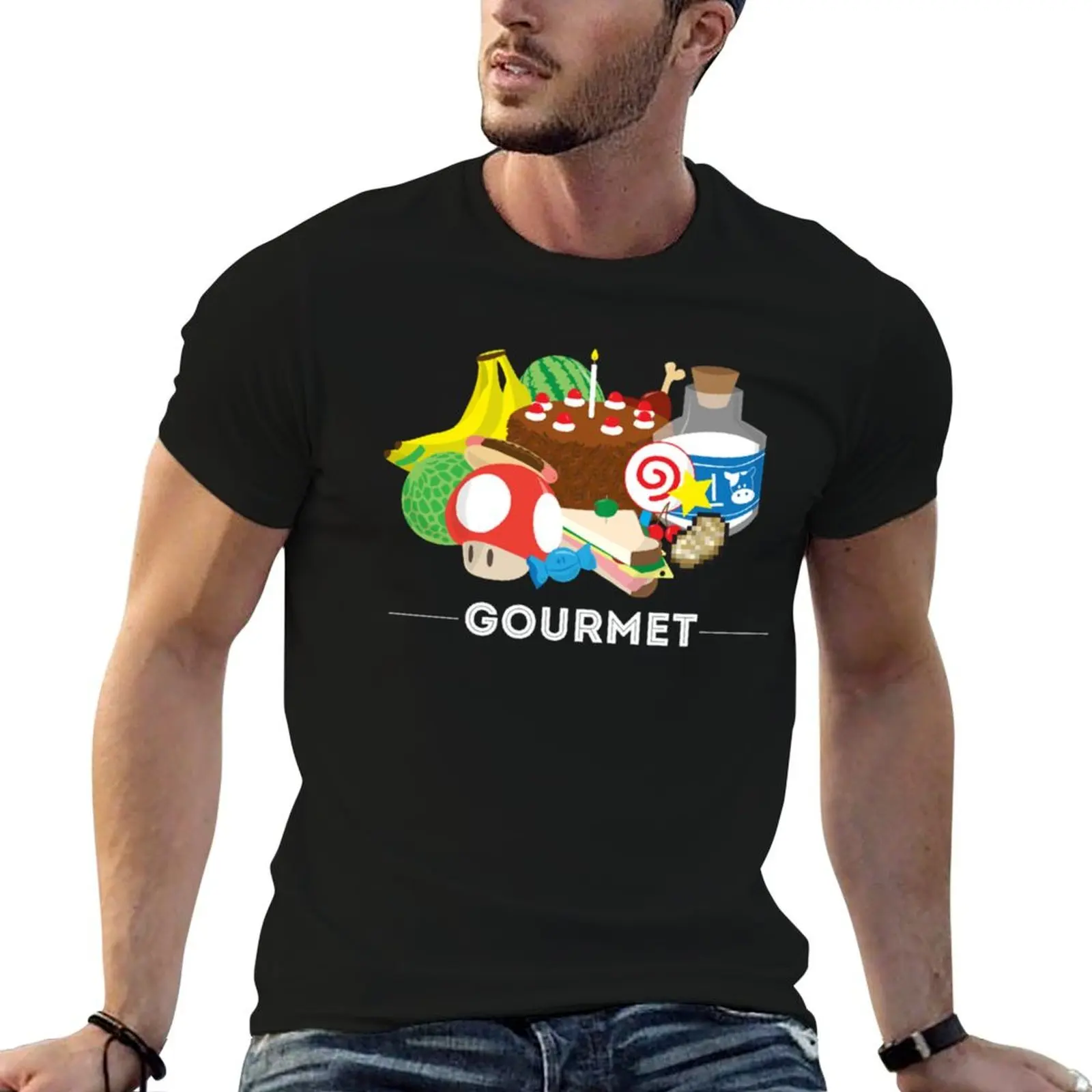 Camiseta Gourmet, camiseta de diseñador para hombre, paquete de camisetas blancas para hombre, camiseta