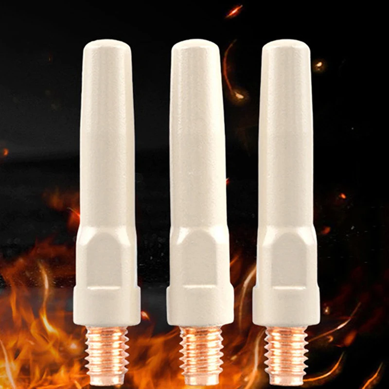 2Pcs/Set 15AK MIG Welding Contact Tips with New Coating Protection 25mm M6 Gas Nozzle Tips for 0.8mm-1.2mm Welding Torches