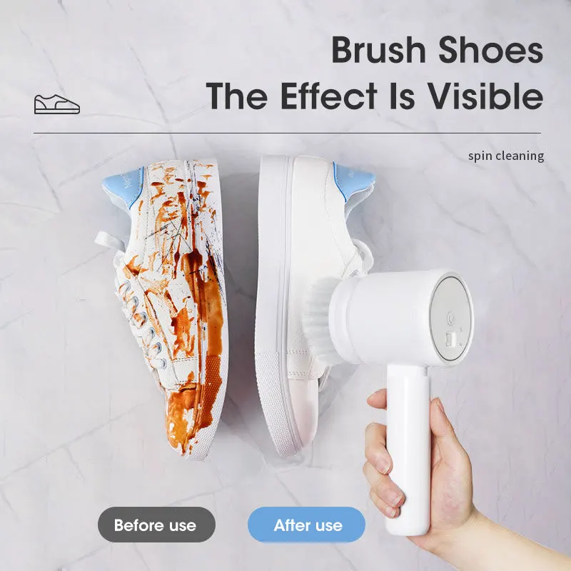 Brosse de nettoyage électrique Rechargeable 3 en 1, brosse pliante professionnelle pour l'entretien ménager, la cuisine, la vaisselle et les chaussures