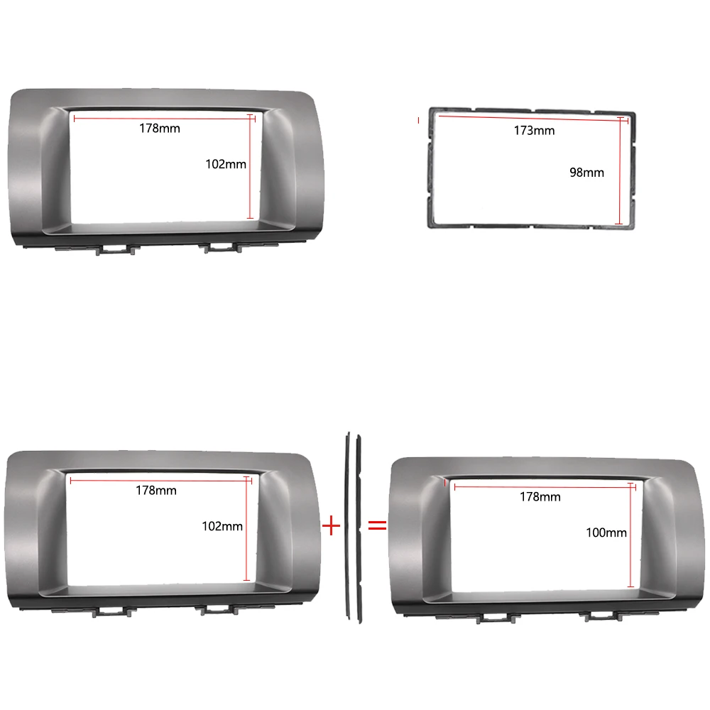 HY Double Din Fascia for TOYOTA Bb/Subaru Dex/DAIHATSU Coo Radio Stereo Panel Dash Mount Install Trim Kit Refit Frame