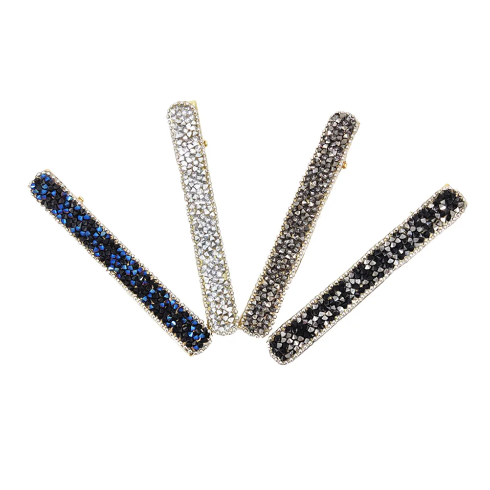 4 Pcs Hair Pins Rhinestone Clips Elegant Barrettes Korean Version Bobby Jewelry