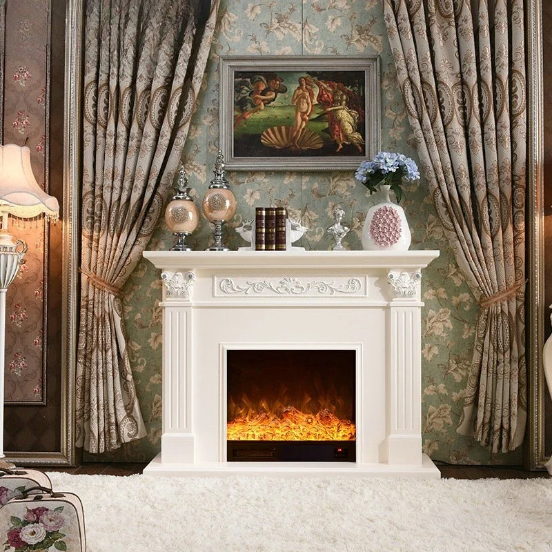 American fireplace decorative cabinet French electric fireplace simulation fire heating furnace