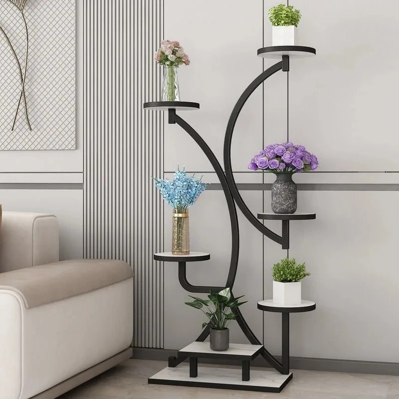 rm- Plant Stand Floor Standing Flower Shelf Modern Display Rack for Succulents Creative Plant Holder Multi-Tiered Organizer-