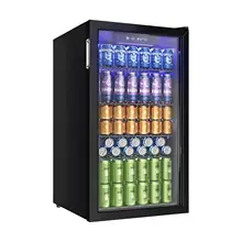Frigorífico para bebidas con puerta de cristal para 126 latas Estantes ajustables Cerveza/Vino