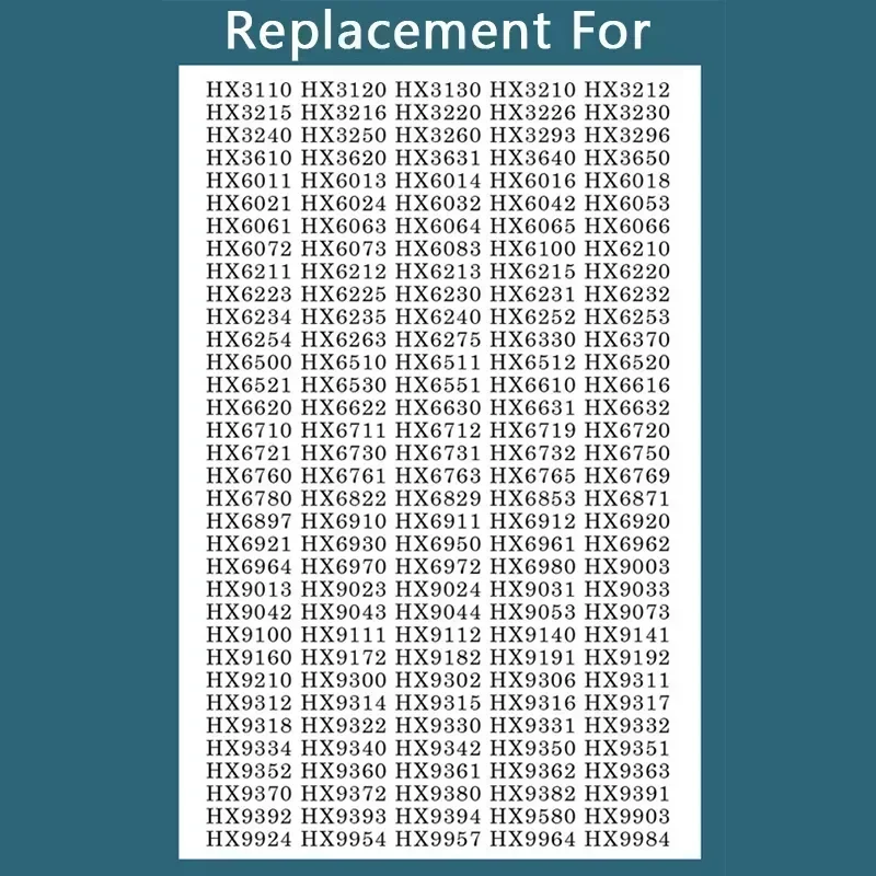 10PCS Replacement Brush Heads For Philips HX6930 HX6064 Sonic Electric Toothbrush Vacuum Soft DuPont Bristle Nozzles No Metal